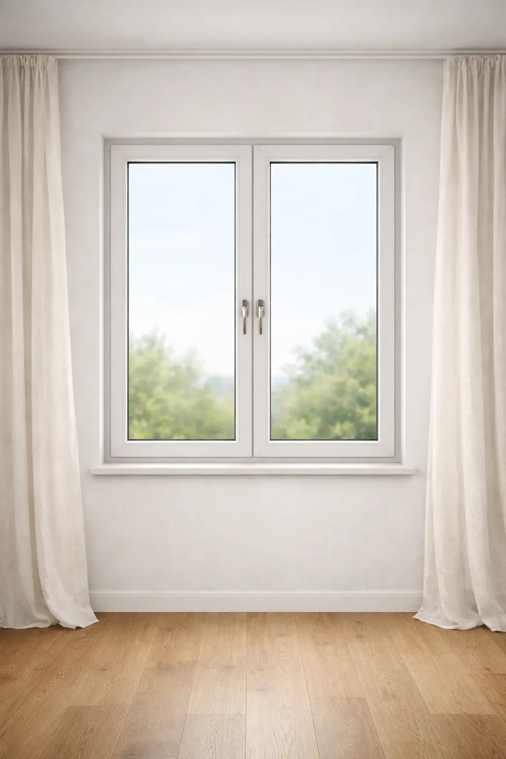 Fenster Ansicht von innen - doppelflügeliges Fenster